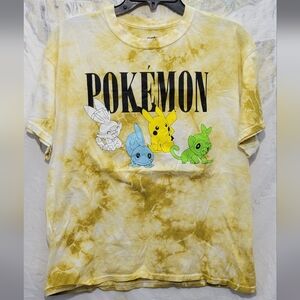 Pokemon Yellow Tie-Dye T-Shirt Size Large